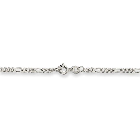 2.5mm Sterling Silver Solid Figaro Chain Necklace, 24 Inch - Picture 4 of 8